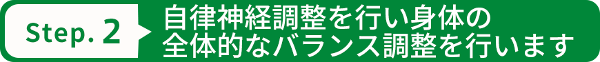 自律神経調整を行い身体の全体的なバランス調整を行います